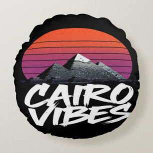 Vintage-Kairo-Vibes Ägyptischer Streetstyle & Re Rundes Kissen
