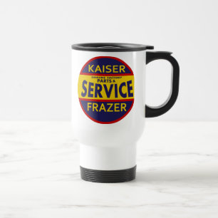Vintage Kaiser Frazer Serviceschild rot/blau Reisebecher