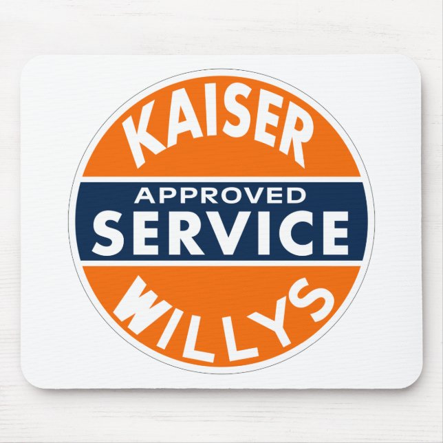 Vintage Kaiser Willys Serviceschild Mousepad (Vorne)