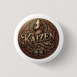 Vintage Kaizen-Emblem Knopf | Kontinuierliche Verb Button