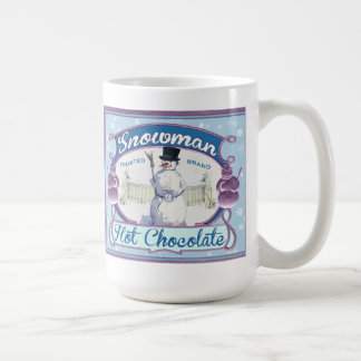 Vintage-Kakaoschokoladen-Etikett Schneemann Tee- o Kaffeetasse