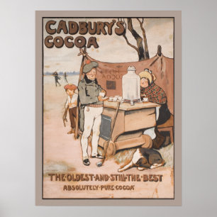 Vintage Kakaowerbung von Cadbury Poster