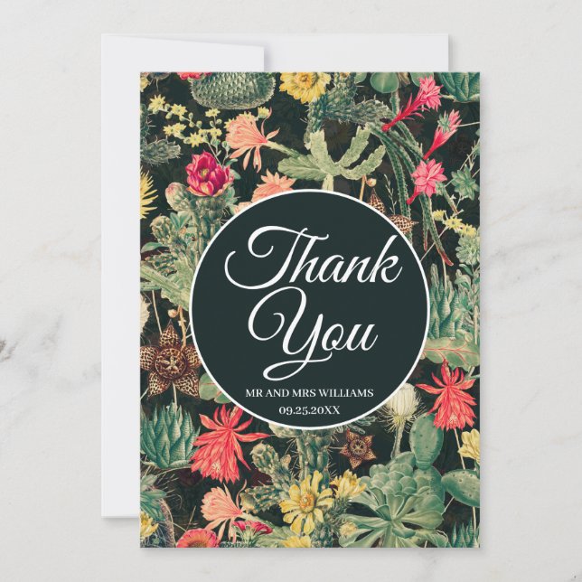 Vintage Kakteen Einladung (Vorderseite)