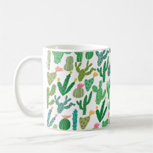 Vintage Kaktus niedlich von Hand gezeichnet nahtlo Kaffeetasse