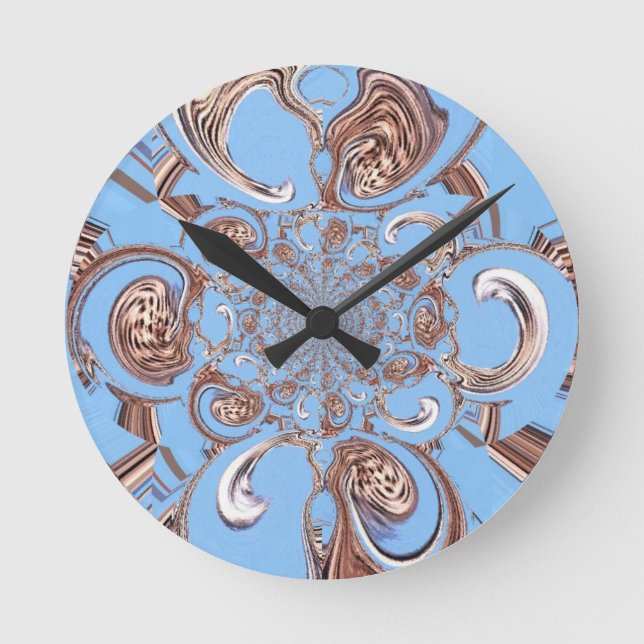 Vintage Kaleidoskop-Kunstdruckkunst Runde Wanduhr (Vorderseite)