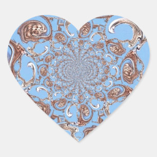 Vintage-Kaleidoskop-Kunstprint Herz-Aufkleber
