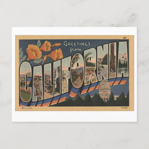 Vintage-Kalifornien-Big-Letter-Postkarte Postkarte