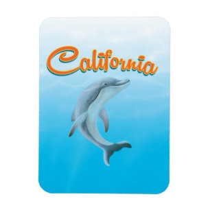 Vintage-Kalifornien-Delfin-Reiseposter Magnet