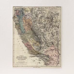 Vintage-Kalifornien-Historische Karte USA Puzzle