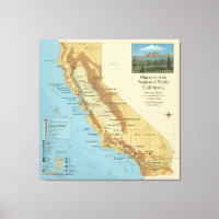 Vintage-Kalifornien-Nationalparks-Kartenkunst