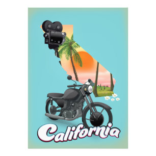 Vintage-Kalifornien-Reiseplakat Fotodruck