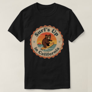 Vintage Kalifornien Surf's Up Surfing Bear T-Shirt