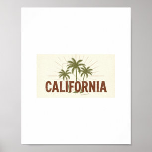 Vintage Kalifornien Sweatshirt Retro Palme St Poster