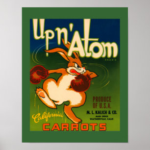 Vintage kalifornische Karotten und Kunstposter Poster
