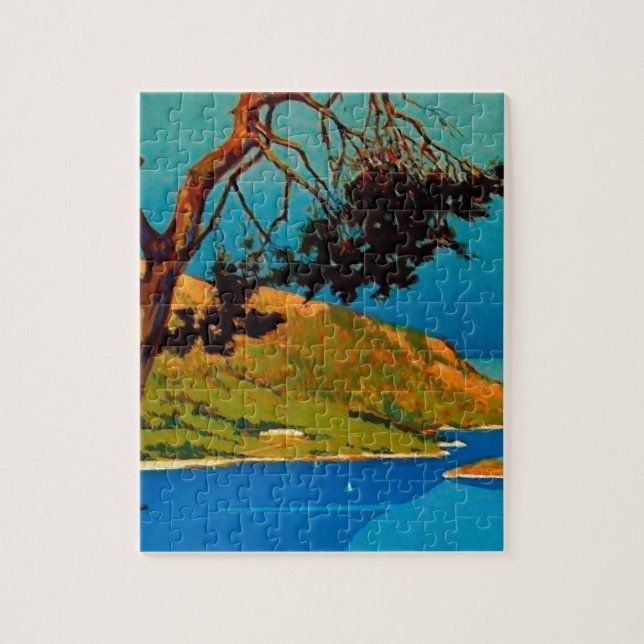 Vintage kalifornische Küstenreise Puzzle (Vertikal)