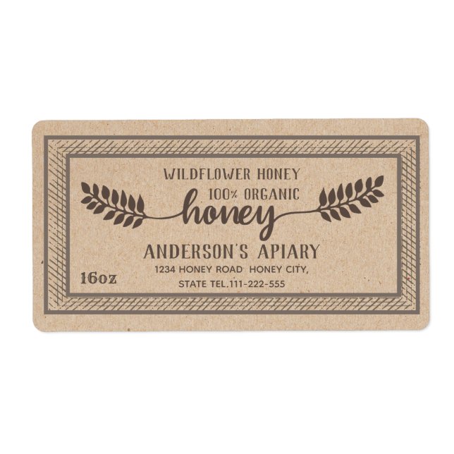 Vintage Kalligrafie-Honigsparte (Vorne)