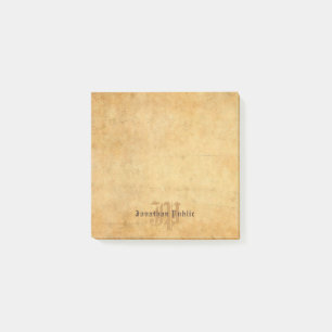 Vintage kalligrafiertes Monogramm elegante Vorlage Post-it Klebezettel