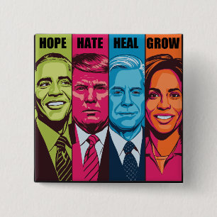 Vintage Kamala Harris Hoffnung Hass Heilen Wachsen Button