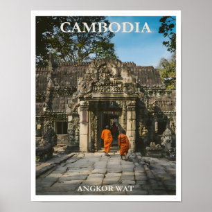 Vintage-Kambodscha-Plakat Poster