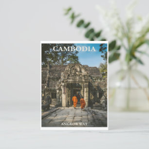 Vintage-Kambodscha-Plakat Postkarte