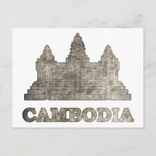 Vintage Kambodscha Postkarte