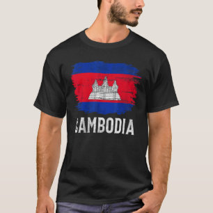 Vintage kambodschanische Flagge für Kambodscha T-Shirt