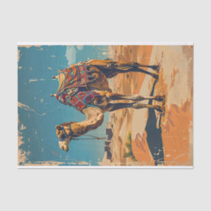 Vintage Kamel Retro Wüsten Decoupage Seidenpapier