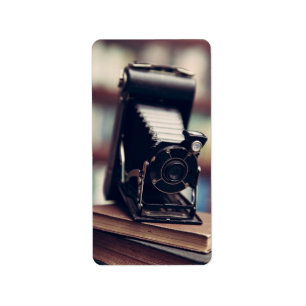 Vintage Kamera Adressaufkleber