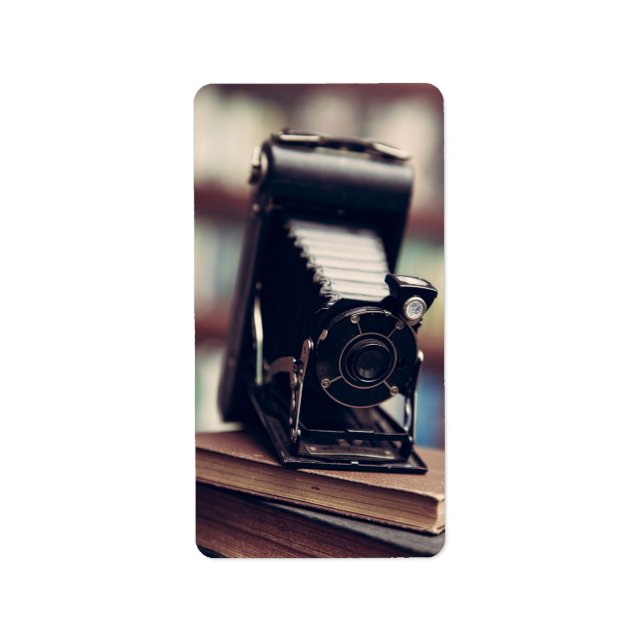 Vintage Kamera Adressaufkleber (Vorne)