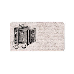 Vintage Kamera - antike Kamera-Fotografie Adressaufkleber