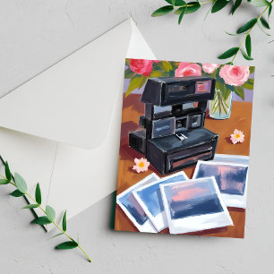 Vintage-Kamera-Aquarell-Nostalgische Malerei Karte