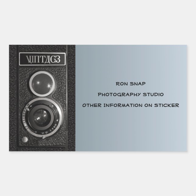 Vintage Kamera auf Name- und Adressaufklebern Rechteckiger Aufkleber (Vorderseite)