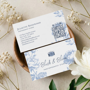 Vintage-Kamera-Chic handgezeichnete Blumengestaltu Visitenkarte