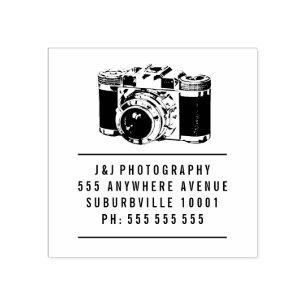Vintage Kamera-Fotograf-Gummi-Briefmarke Gummistempel