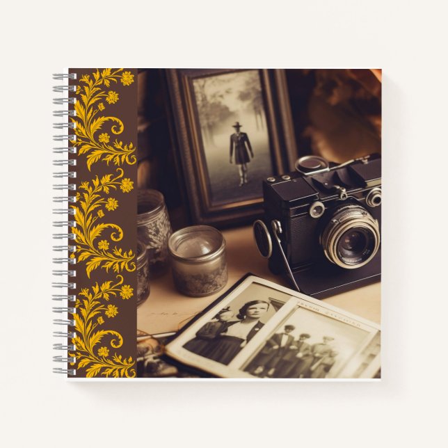 Vintage-Kamera-Journal-Notizbuch Notizbuch (Vorderseite)