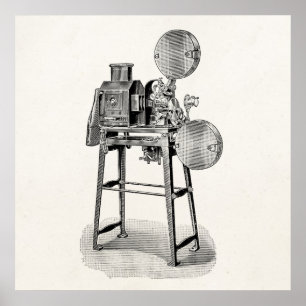Vintage Kamera-Kinematografie-Ausrüstung Poster