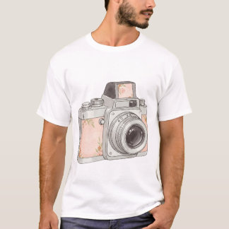 Vintage Kamera mit Blume T-Shirt