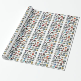 Vintage-Kamera-Montage Geschenkpapier
