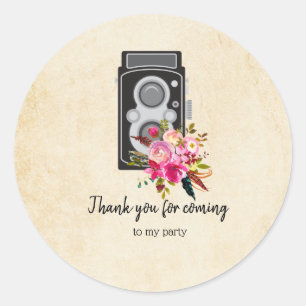 Vintage Kamera Runder Aufkleber