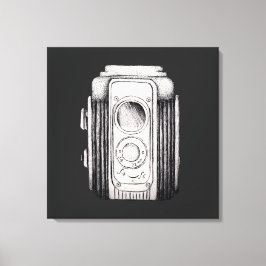 Vintage Kamera Schwarz ohne Text Leinwanddruck