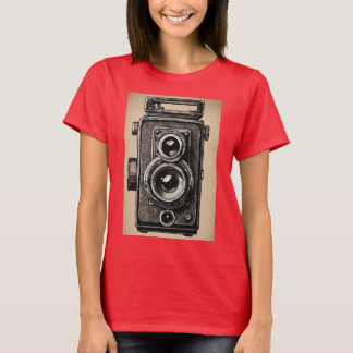 Vintage Kamera-Stil Frauen Grundhemd T-Shirt