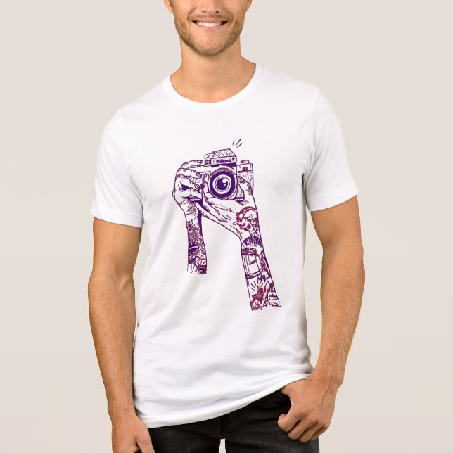 Vintage Kamera & Tattoos Tri-Blend Shirt (Vorderseite)