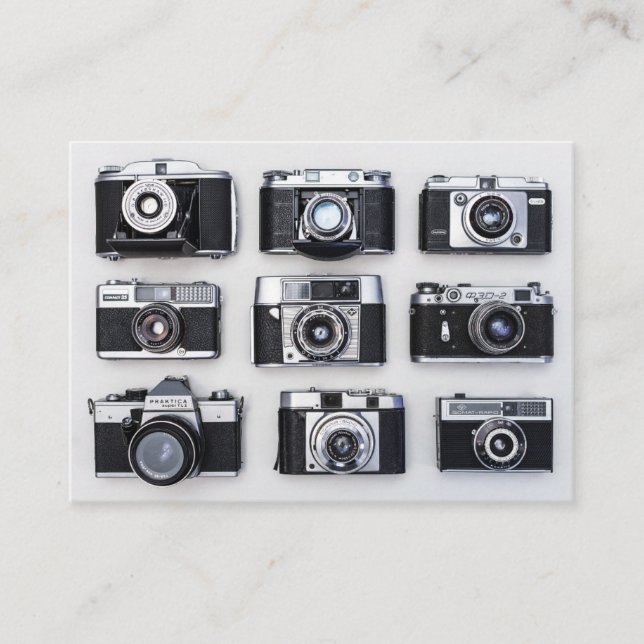 Vintage Kamera Visitenkarte (Vorderseite)