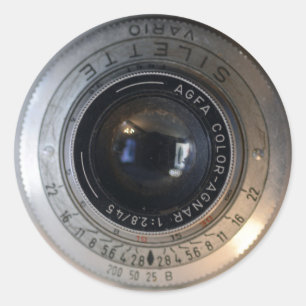 Vintage Kameraleuchten Nah Runder Aufkleber