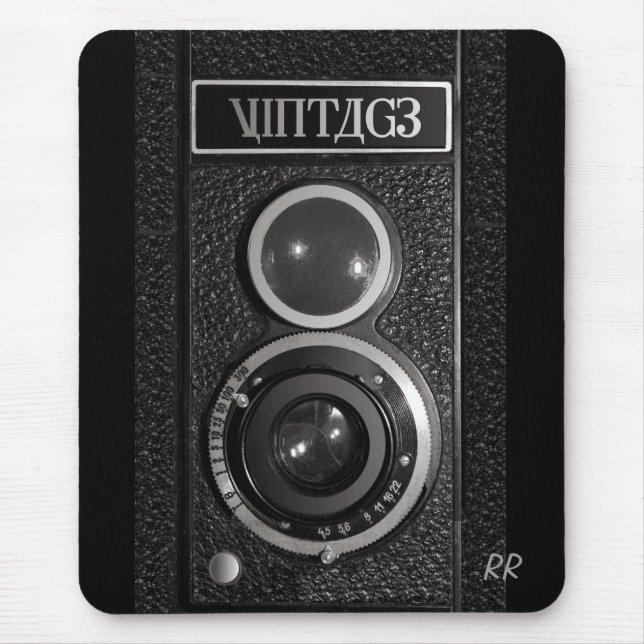 Vintage Kameraobjektiv-Mäusematte Mousepad (Vorne)