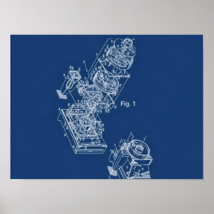 Vintage Kamerapatent 1979 Blueprint Poster