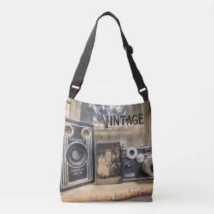 Vintage Kameras mit Vintagem Druck Tragetaschen Mit Langen Trägern