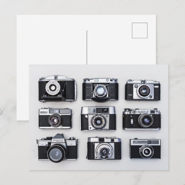 Vintage Kameras Retro Alte Klassik Postkarte (Vorne/Hinten)