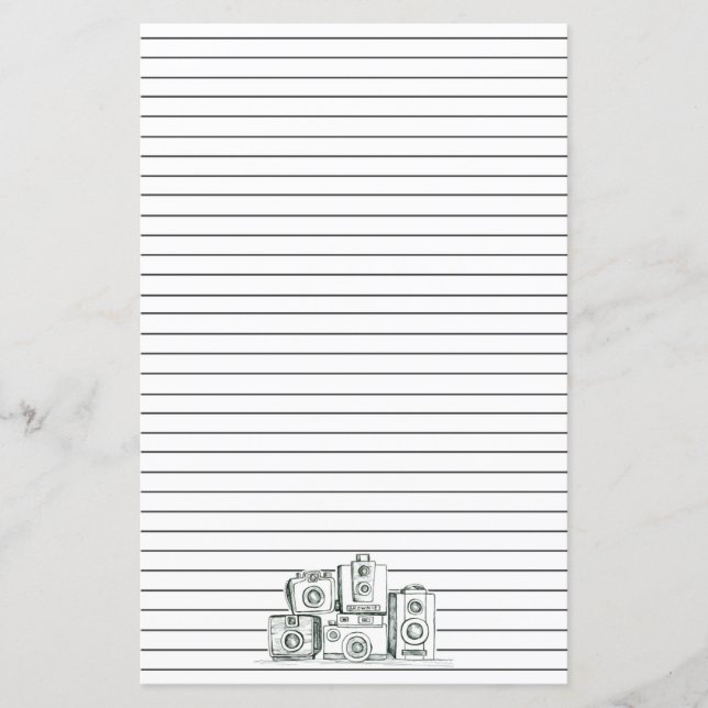 Vintage Kameras, schwarz gestrichene Letter-Statio (Vorderseite)