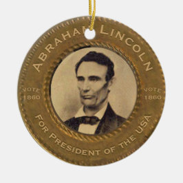 Vintage Kampagne Abraham Lincoln Keramik Ornament